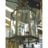 HANGING LANTERN, in bronzed finish with four branches with ornate top section, 86cm H.