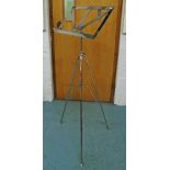 MUSIC STAND, adjustable, in chromed metal finish, 120cm H.