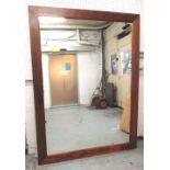 WALL MIRROR, contemporary, of large proportions in simple teak frame, 189cm x 140cm.