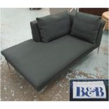 B&B ITALIA DAYBED/CHAISE, in black on metal supports, 96cm D x 74cm H x 158cm L.