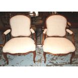 FAUTEUILS, a pair,