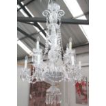 WATERFORD CRYSTAL CHANDELIER, with diamond cut stem,