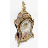 LARGE LOUIS XV STYLE MANTLE CLOCK, faux boulle work with decorative gilt metal mounts, 66cm H.