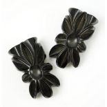 BAKELITE, black bakelite dress clips, L.
