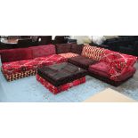 ROCHE BOBOIS MAH JONG MODULAR SOFA, made up of five sections,