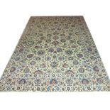 FINE SIGNED KASHAN CARPET, 395cm x 270cm,