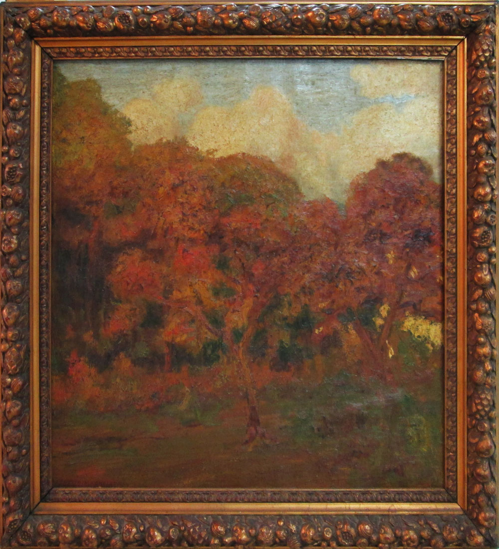 ALBERTO MAGNELLI (Italian-French, 1888-1971) 'Autumn Landscape' oil on canvas, 31cm x 31cm, framed,