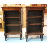 OPEN BOOKCASES, a pair, early 19th century and later adapted,