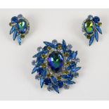 JULIANA (DeLizza & Elster) BROOCH AND EARRINGS,