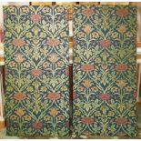 WILLIAM MORRIS PANELS, a pair, late 19th century embroidered cotton and coloured silk,
