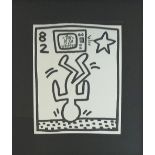 KEITH HARING (American, 1958-1990) 'Black & White Drawing Tony Shafrazi Gallery NYC', 1982,