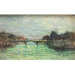 MAXIMILLIEN LUCE (1858-1941), 'Ancien Pont de St Piore 1928',  signed and framed, oil on canvas,