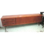 SIDEBOARD, circa 1960 teak in the style of Alfred Hendrickx, Belgium with four drawers,