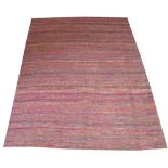 SARI SILK KILIM, 250cm x 195cm, contemporary polychrome stripes design.