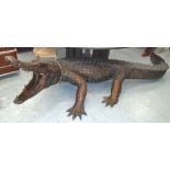 BRONZE CROCODILE, life size, 375cm L.