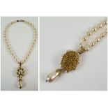 VINTAGE SIGNED MIRIAM HASKELL TEARDROP NECKLACE,