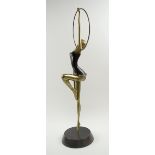 ART DECO DANCER FIGURE, manner of Franz Hagenauer (1906-1986), bronze patinated metal, 72cm H.