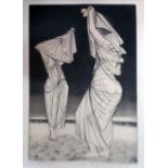 JOHN BUCKLAND WRIGHT (New Zealand,1897-1954), 'Two Bathers', 1953, copper engraving with aquatint,