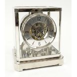 ATMOS CLOCK, circa 1940's, by Jaeger Le Coultre, Swiss 15 jewel movement, rhodium plated case,