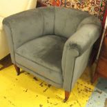 CLUB CHAIRS, a pair, circa 1950 newly upholstered in a grey velvet fabric, 87cm W.