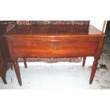 SERPENTINE WRITING TABLE, mid 18th century Italian Florentine walnut with frieze drawer,