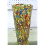 GLASS VASE, with flower decoration Murano style, 35cm H.