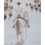 RAOUL MILLAIS (British, 1901-1999), 'Polo', pastel, signed, 27cm H x 18cm W, framed.