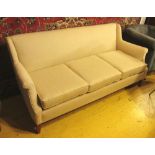 SOFA, three seater, circa 1960 newly upholstered in a cream cotton mix fabric by Lysberg,