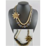 ERICKSON BEAMON PEARL NECKLACE adorned with textured glass beads,