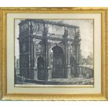 AFTER LUIGI ROSSINI, 'Views of Rome' lithographs, set of five, 49cm x 60cm, framed.