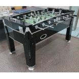 TABLE FOOTBALL, metal robot figures, on an ebonised frame,