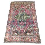 ANTIQUE PERSIAN ISFAHAN CARPET, 218cm x 140cm,