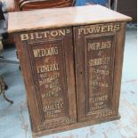 ADVERTISING CUPBOARD, wooden with internal shelves, 69cm x 39cm x 79cm H.