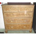 PAINTED CHEST, Victorian faux birds eye maple decorated having two short above three long drawers,