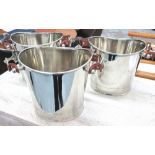 CHAMPAGNE ICE BUCKETS, a set of three, equestrian 'Hermes' style,