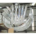 CHANDELIER, Lucite, ribbon design, 40cm W.