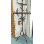 SMITHY ART SCULPTURE, wrought metal, in the form of a stylised cross with naive figures,