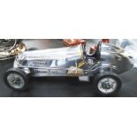 RACING CAR MODEL, in aluminium finish, 56cm L.