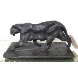 BRONZE PANTHER, contemporary style, 47cm L.