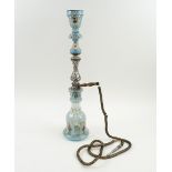 SHISHI PIPE, with turquoise enameled Bohemian glass reservoir,