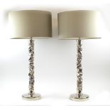 PORTA ROMANA CRUSHED COLUMN TABLE LAMPS, a pair,