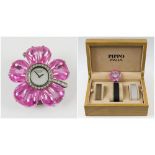 PIPPO ITALIA MY PANSE DIAMOND WATCH Swiss made with interchangeable satin straps 18mm,