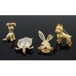 SARAH COVENTRY, TRIFARI AND CINER BROOCHES including a bunny, west highland terrier, bunny,