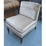 WILLIAM YEOWARD 'OBECCA' SLIPPER CHAIR, in shimmering silver colour upholstery,
