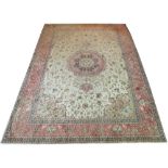 VERY FINE PART SILK TABRIZ CARPET, 357cm x 245cm,