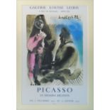 PABLO PICASSO (Spanish, 1904 - 1989) 'Artist and Model- Galerie Louise Leiris,' lithographic poster,