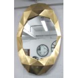 MIRROR, contemporary design in gold effect frame, 152cm H x 93cm (with faults).