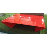 OCCASIONAL TABLE, contemporary style, red glass, 111cm x 89cm x 25cm H (with faults).