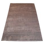 HOPPEN SILK CARPET, 235cm x 156cm, Bauhaus striped design in an aubergine hue.