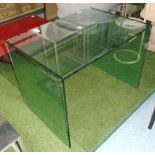 WRITING TABLE, glass, minimalist form, 100cm L x 70cm D x 74cm H.